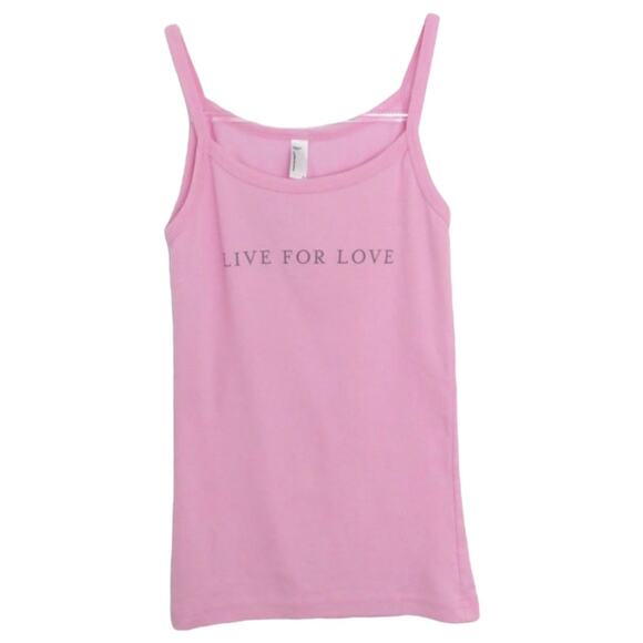 Y2k Pastel Pink Live For Love Cami Tank Top Small - Picture 2 of 4